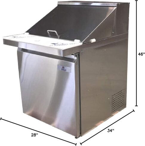 cooler depot Commercial Refrigerated Sandwich Prep Table Mega Top 1-door 27" NSF 7.2 Cuft (Stainless Steel, 28" L, x 34" D, x 43" H) ASR-0786 in Kuwait