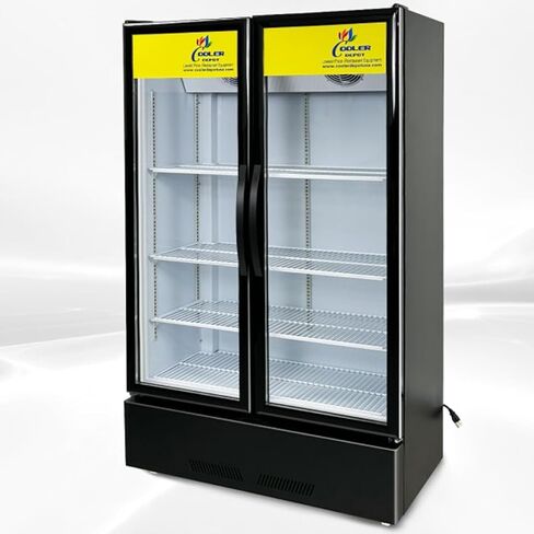Commercial Refrigerator Glass 2-Door Merchandiser Display Cooler, Beverage Drink Cooler 67"Height Beverage Drink Fridge ETL,NSF certified, 38 inches width, 21 cuft 110V, Restaurant LC-600A in Kuwait