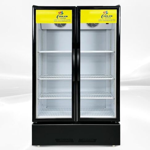 Commercial Refrigerator Glass 2-Door Merchandiser Display Cooler, Beverage Drink Cooler 67"Height Beverage Drink Fridge ETL,NSF certified, 38 inches width, 21 cuft 110V, Restaurant LC-600A in Kuwait