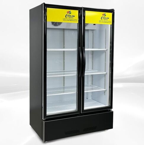 Commercial Refrigerator Glass 2-Door Merchandiser Display Cooler, Beverage Drink Cooler 67"Height Beverage Drink Fridge ETL,NSF certified, 38 inches width, 21 cuft 110V, Restaurant LC-600A in Kuwait