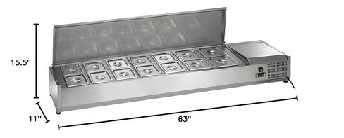 Arctic Air ACP63 63-Inch Countertop Refrigerated Sandwich/Salad Condiment Prep Table Station, Stainless Steel, 115v in Saudi Arabia
