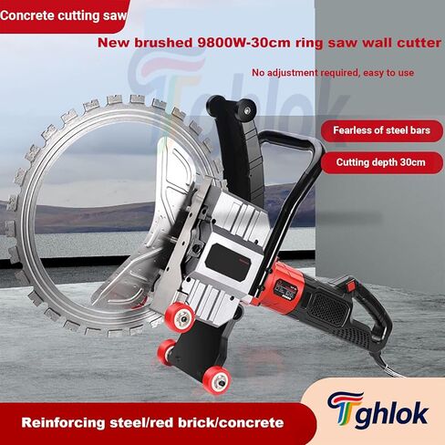 Concrete Ring Saw, 9800W/110V, Wet Water Supply Dust Suppression Metal Cutting Machine, Cutting Depth 11.81in, for Stone, Rebar, Carpentry, Cutting Doors and Windows, Road Surface in Saudi Arabia