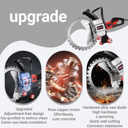 Concrete Ring Saw, 9800W/110V, Wet Water Supply Dust Suppression Metal Cutting Machine, Cutting Depth 11.81in, for Stone, Rebar, Carpentry, Cutting Doors and Windows, Road Surface in Saudi Arabia