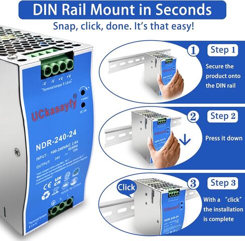 Bundle of NDR-240-24 DIN Rail Power Supply & 300A Fuse Box in Kuwait