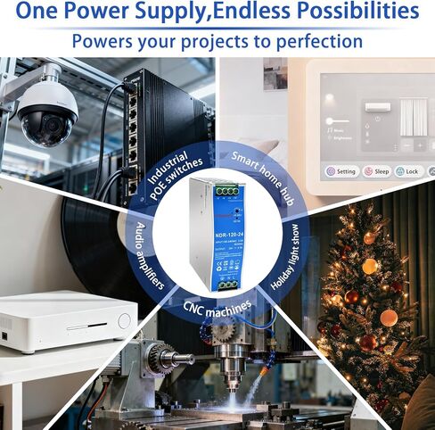 Bundle of NDR-120-24 DIN Rail Power Supply & 300A Fuse Box in Kuwait