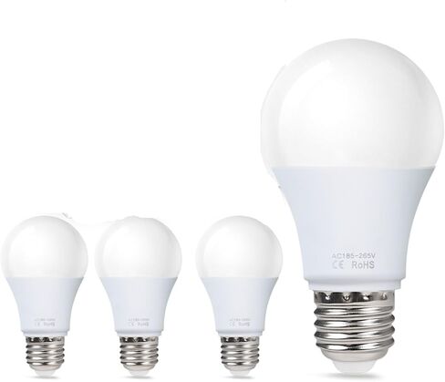 4 عبوات 85-265 فولت لمبات إضاءة LED E27 أضواء كاشفة للمنزل SMD2835 6 واط 9 واط 12 واط 15 واط 18 واط مصباح LED موفر أبيض دافئ بارد (أبيض بارد، 9 واط) in Saudi Arabia