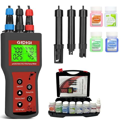 Dissolved Oxygen Meter for Water 6 in 1 Smart DO pH Salinity TDS EC Temp. with Auto Compensation for Ponds Aquariums Water Testing Water Quality Tester Pond Oxygen Tester Fish Tank pH Test Kit in Kuwait