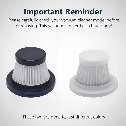 6-Pack LT-117C HEPA Vacuum Filter Replacement with Cleaning Brush, Compatible with KMM LT-117C Handheld Car Vacuum Cleaner, White, 2.08 x 1.45 Inches in Kuwait