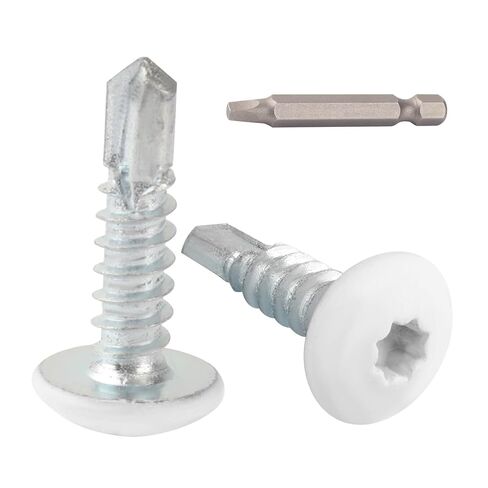 Enclosed Trailer Screws Self Tapping White - 100 Pack#10 x 3/4 Inch Self Drilling Sheet Metal Screws/w SQ #2 Head Bit for Enclosed Cargo Trailer Repair Screws, Universal RV Fasteners in Kuwait