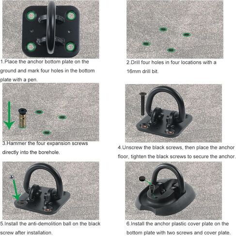 Security Ground Anchor, JYEASTZ Floor or Wall Anchor for Motorcycle Security, Heavy Duty Steel Anti-Theft Ground Anchor Lock, Permanently Locks in Place for Securing Motorcycle, Bicycle in Kuwait