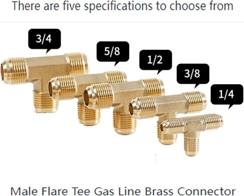 3/4 بوصة × 3/4 بوصة × 3/4 بوصة موصل نحاسي لخط غاز متوهج ذكر، محول خط ذكر متوهج من النحاس، للهيدروليكي ووقود التدفئة والتهوية وتكييف الهواء (HVAC)، والبروبان، والهواء، وتركيب أنبوب الغاز الطبيعي - (قطعة واحدة) in Kuwait