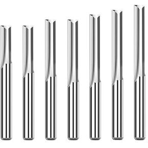 7pcs Double Edged Straight Slot Milling Cutter 6mm Shank ﻿Engraving Bit ﻿2 Flutes Router Bits 17-52mm Cutting Length Carbide End Mill in Kuwait