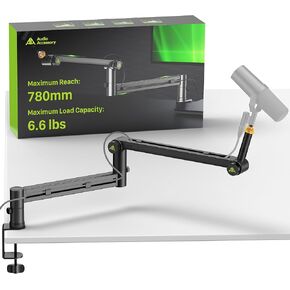 Low Profile Boom Arm (Design for Heavy Mic) 6.6lbs Load Capacity, Stable Gear Lock Structure Never Sags, Metal Microphone Stand Desk Mount for Shure SM7B MV7+, Blue Yeti,Rode PodMic in Kuwait