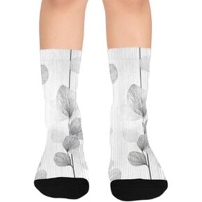 جوارب المشي لمسافات طويلة باللون الرمادي من Art Minimal Leaves - جوارب شتوية حرارية سميكة دافئة للأولاد والبنات للمدرسة، والارتداء اليومي والأنشطة الخارجية in Kuwait