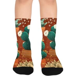 جوارب ديزرت كاكتوس جاردن ريترو للمشي لمسافات طويلة - جوارب شتوية حرارية سميكة دافئة للأطفال الصغار للأولاد والبنات للمدرسة، والارتداء اليومي والأنشطة الخارجية in Kuwait