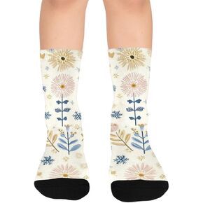 جوارب التنزه سيرًا على الأقدام من Pastel Blue Deers Blooms - جوارب شتوية حرارية سميكة دافئة للأولاد والبنات للمدرسة، والارتداء اليومي والأنشطة الخارجية in Kuwait