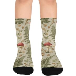 جوارب المشي لمسافات طويلة باللون الأخضر على شكل فطر وودلاند - جوارب شتوية حرارية سميكة دافئة للأولاد والبنات للمدرسة، والارتداء اليومي والأنشطة الخارجية in Kuwait