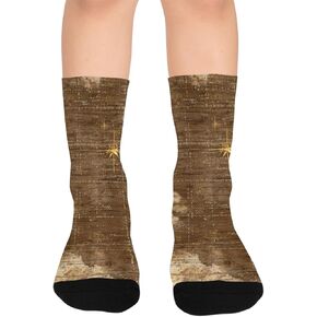 جوارب المشي لمسافات طويلة باللون البني بخريطة بحرية عتيقة - جوارب شتوية حرارية سميكة دافئة للأطفال الصغار للأولاد والبنات للمدرسة، والارتداء اليومي والأنشطة الخارجية in Kuwait