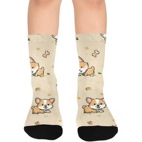 جوارب كورجي بنية لطيفة مرحة للمشي لمسافات طويلة - جوارب شتوية حرارية سميكة دافئة للأولاد والبنات للمدرسة، والارتداء اليومي والأنشطة الخارجية in Kuwait