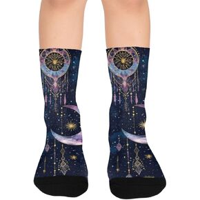 جوارب المشي لمسافات طويلة بطباعة القمر السماوي - جوارب شتوية حرارية سميكة دافئة للأطفال الصغار للأولاد والبنات للمدرسة، والارتداء اليومي والأنشطة الخارجية in Kuwait