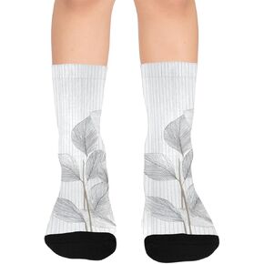 الحد الأدنى من جوارب المشي لمسافات طويلة بطبعة أوراق الشجر - جوارب شتوية حرارية سميكة دافئة للأولاد والبنات للمدرسة، والارتداء اليومي والأنشطة الخارجية in Kuwait