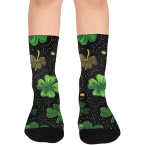 جوارب Green Lucky Clover داكنة للمشي لمسافات طويلة - جوارب شتوية حرارية سميكة دافئة للأولاد والبنات للمدرسة، والارتداء اليومي والأنشطة الخارجية in Kuwait