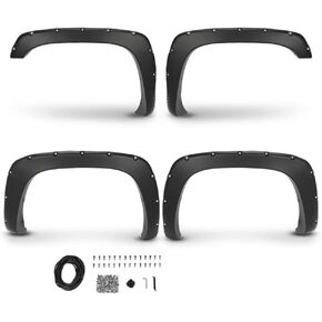 ANDPLAY Pocket Riveted Fender Flares, Compatible with Chevy Silverado/GMC Sierra 1999 2000 2001 2002 2003 2004 2005 2006 (Incl. 2007 Classic Models/Not fit Dually & Step-side models) 4PCS in Kuwait