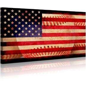 ديكور فني بصري، صورة مقربة للغاية لطبقات البيسبول الحمراء الريفية، الرياضات الأمريكية، علم الولايات المتحدة الأمريكية، خلفية ملصق مؤطرة وممتدة، مطبوعات قماشية، صورة ملصق لتزيين جدار النادي (07 خط بيسبول) in Kuwait