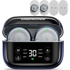 وحدة تحفيز العضلات اللاسلكية KingPavonini لتحفيز العضلات لعلاج تخفيف الآلام، وحدتان لآلة TENS ثنائية القناة، 30 شدة، جهاز TENS بحجم الجيب لآلام الظهر عرق النسا، علبة شحن، موديل U13 in Kuwait