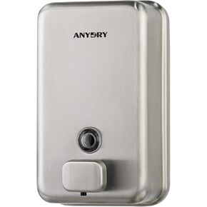 Commercial Wall Mounted Soap Dispenser 37oz 1100ml Large Capacity Brushed Stainless Steel Manual Dispenser for High Traffic Restrooms in Kuwait