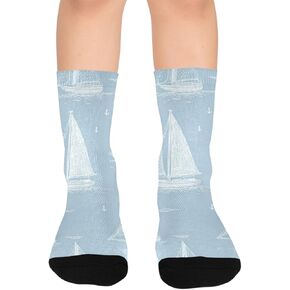 جوارب المشي لمسافات طويلة على شكل قارب شراعي بحري - جوارب شتوية حرارية سميكة دافئة للأولاد والبنات الصغار للمدرسة، والارتداء اليومي والأنشطة الخارجية in Kuwait