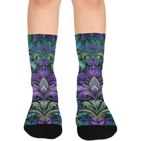 جوارب Luxe Damask Pattern للمشي لمسافات طويلة - جوارب شتوية حرارية سميكة دافئة للأولاد والبنات للمدرسة، والارتداء اليومي والأنشطة الخارجية in Kuwait