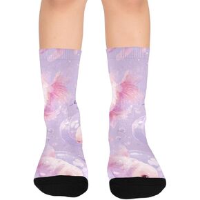 جوارب Art Goldfishs الناعمة باللون الأرجواني للمشي لمسافات طويلة - جوارب شتوية حرارية سميكة دافئة للأولاد والبنات للمدرسة، والارتداء اليومي والأنشطة الخارجية in Kuwait