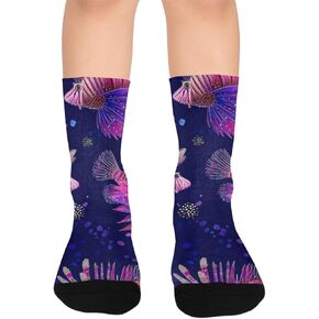 جوارب Lionfish باللون الأحمر الأرجواني للمشي لمسافات طويلة - جوارب شتوية حرارية سميكة دافئة للأطفال الصغار للأولاد والبنات للمدرسة، والارتداء اليومي والأنشطة الخارجية in Kuwait