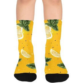 جوارب المشي لمسافات طويلة بالليمون الأصفر الطازج - جوارب شتوية حرارية سميكة دافئة للأولاد والبنات للمدرسة، والارتداء اليومي والأنشطة الخارجية in Kuwait