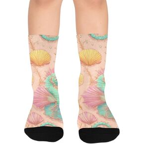 جوارب المشي لمسافات طويلة باللون الوردي الفاتح لفرس البحر - جوارب شتوية حرارية سميكة دافئة للأولاد والبنات للمدرسة، والارتداء اليومي والأنشطة الخارجية in Kuwait