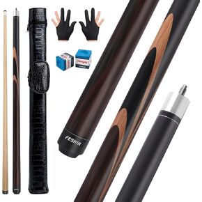 Pool Cues Sticks Made of Premium Maple Wood, 58" Billiard House Bar Pool Cue Sticks for Professional Billiard Players with Pool Cue Case, Includes 2 Extra Chalk in Kuwait