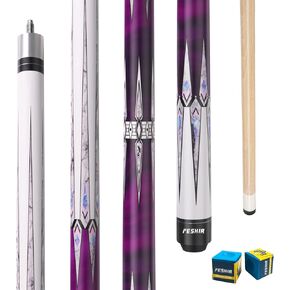 58 Inch 20oz Maple Billiard Pool Cue Stick Set with 12.5mm Tip, 3/8x8 Joint for Enhanced Control & Accuracy, Professional Low Deflection in Kuwait