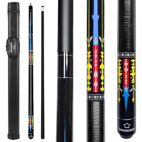 HomeSeason 58 بوصة عصا البلياردو 18 أونصة من خشب القيقب البلياردو 13 مم عصي جديلة احترافية منخفضة الانحراف مع علبة جديلة in Kuwait