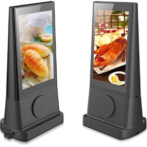 WeADS Digital Signage Display by WFI Connected,Digital Kiosk with Double Touch Screen Wireless Phone Charger,Restaurant menu Display for Auto Shops, Cafés, Bars & Commercial Stores (34800mAH Battery) in Kuwait