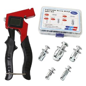 50 Set Jack Nut Kit with Heavy-Duty Rivet Gun | Creates Permanent Threaded Anchors for Hollow Doors, Metal Sheets & Panels | M4 M5 M6 M8 Flange Nuts in Saudi Arabia