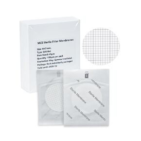 Sterile Gridded MCE Membrane Filters, Diameter 47mm,Pore Size 0.45μm, Individually Packed, Mixed Cellulose Esters for Microbiology & Colony Counting, 100 Pack by LVDALAB in Kuwait