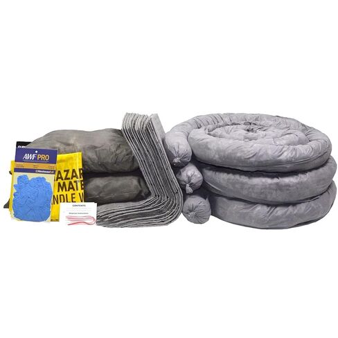 مجموعة أدوات الانسكاب العالمية سعة 20 جالون من AWF PRO - 56 قطعة. يشمل الجوارب والوسائد والوسائد العالمية والإكسسوارات in Kuwait