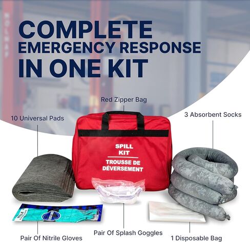 Pro-Grade Industrial Spill Kit – Maximum Absorption for Automotive and Hazmat Cleanup – Compact Universal Kit for Oil, Fluid, Waste and Chemical Spills in Saudi Arabia