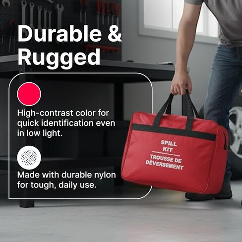 Pro-Grade Industrial Spill Kit – Maximum Absorption for Automotive and Hazmat Cleanup – Compact Universal Kit for Oil, Fluid, Waste and Chemical Spills in Saudi Arabia