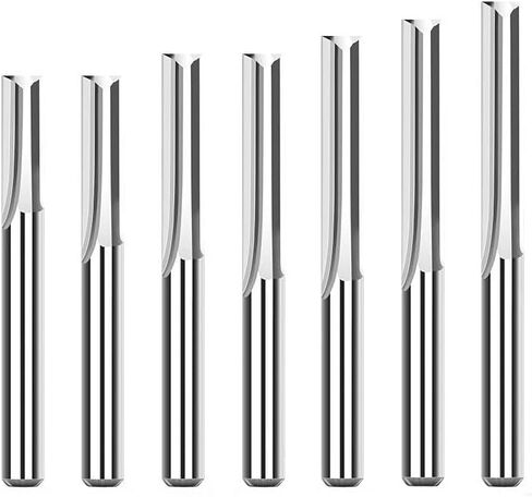 7pcs Double Edged Straight Slot Milling Cutter 6mm Shank ﻿Engraving Bit ﻿2 Flutes Router Bits 17-52mm Cutting Length Carbide End Mill in Kuwait