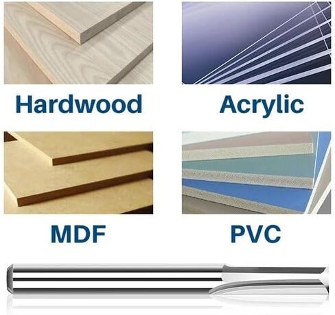 7pcs Double Edged Straight Slot Milling Cutter 6mm Shank ﻿Engraving Bit ﻿2 Flutes Router Bits 17-52mm Cutting Length Carbide End Mill in Kuwait