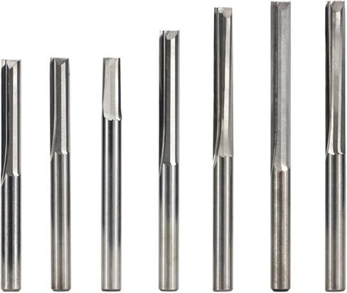10pcs ﻿Solid Carbide Straight End Milling Cutter 6mm Shank 2 Flute Slot CNC Machine Router Bit(6x6x52x80mm) in Kuwait