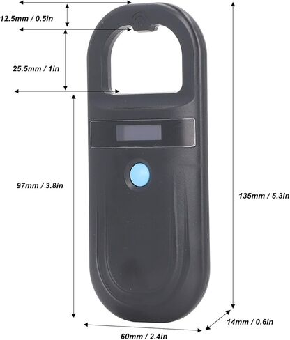 Sanpyl Handheld Pet Tag Chip Scanner 134.2KHz ISO11784 85 FDX B EMID Animal ID Reader for Small Animal Management, USB Charging ABS Material in Saudi Arabia