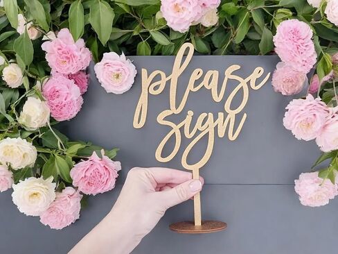 Please Sign Table Sign,Wooden Wedding Party Decoration,Wedding Guest Book Please Table Decoration for Bridal Shower Party Decoration in Saudi Arabia